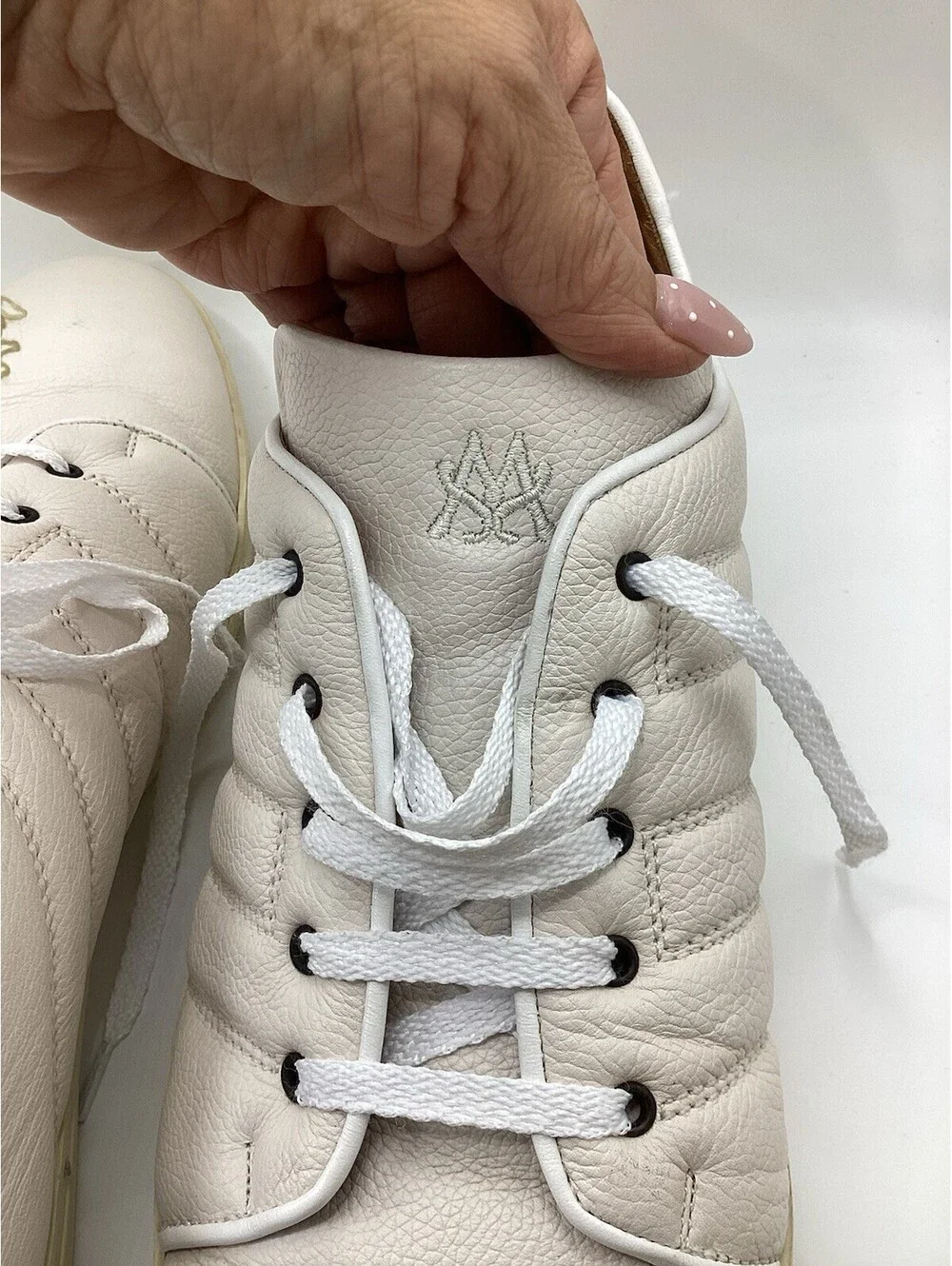 Mezzanine 1968 Men’s White Leather Lace Up Shoes Size 10.5M Made In Spain